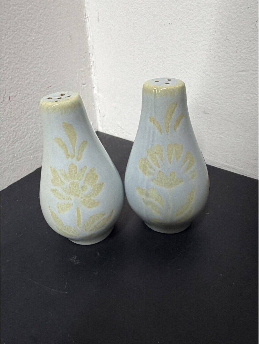 Vintage Red Wing Art Pottery Ceramic Salt & Pepper Shakers - Floral Pattern